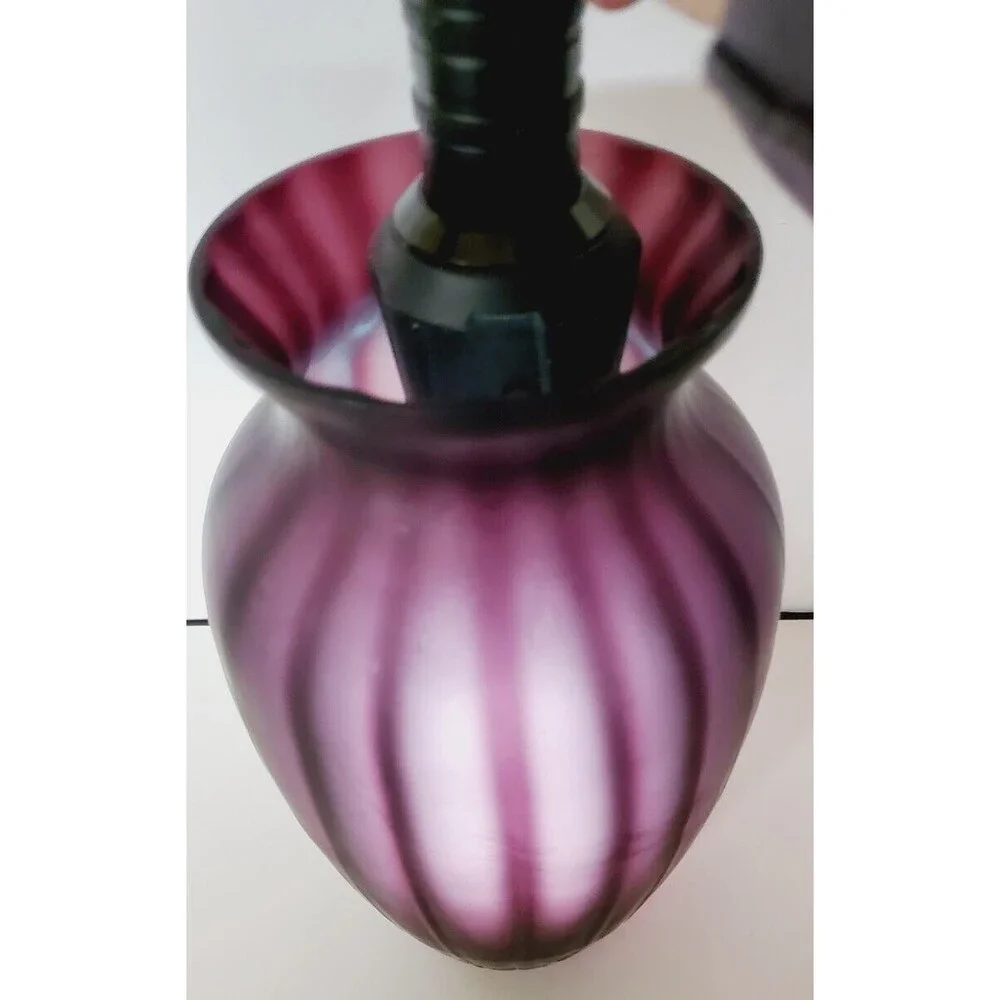 Beautiful Vibrant Amethyst Purple Frosted Blown Glass 10